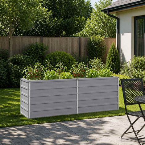 vidaXL Cama de Jardín Elevada Gris 160 x 40 x 55 cm (1/5)