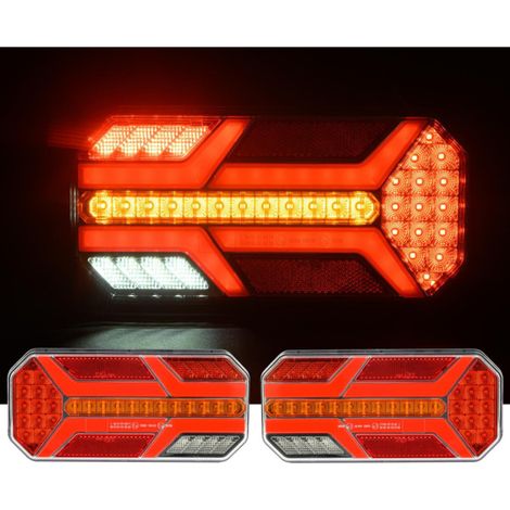 LED-Rückleuchten-Set, dynamischer Blinker, 7 Funktionen, 12/24 V