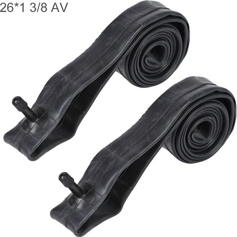 2PCS Chambres à Air en Caoutchouc Butyle pour Vélos 26x1 3/8, Tubes Intérieurs de Rechange (1/5)