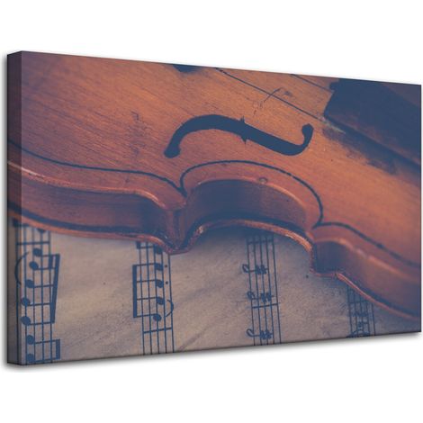 Lienzo impreso con diseño de violín, 80x50 cm.