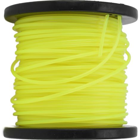 Fil de coupe-bordures rond jaune de 3 mm, de qualité professionnelle, compatible avec la plupart des tondeuses à gazon pour une coupe intensive, 50 m / 164 pi (1/5)