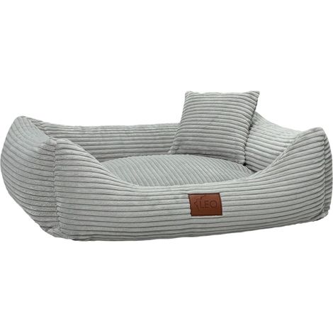 1 lit pour chien, velours côtelé, base antidérapante, housse lavable, gris, xl 115x90cm (1/5)