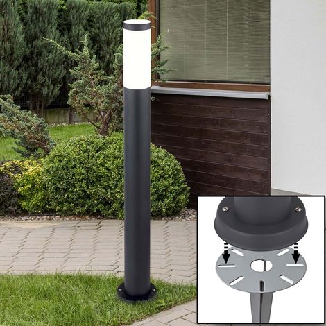 Außen Steh Lampe Garten Weg Steck Beleuchtung Edelstahl Terrassen Erd Boden Spieß Stand Leuchte anthrazit