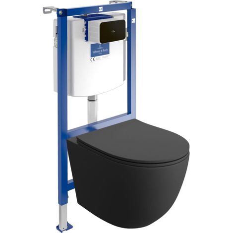 VILLEROY&BOCH WC Set mit Vorwandelement, Wand-WC und Spülknopf (1/5)