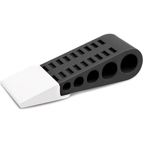 Cale de porte en caoutchouc pour sol, butée antidérapante robuste, bloc-porte de sécurité polyvalent pour moquette, carrelage et parquet, pack de 2, usage intérieur et extérieur. (1/5)
