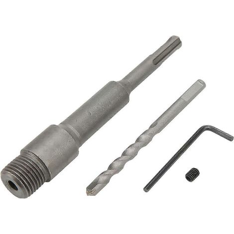 Adaptateur de queue de foret creux électrique 155 mm argenté pour scie cloche à béton (1/4)