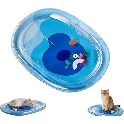 Tapis de refroidissement épais pour chiens/chats, tapis de jeu pour animaux de compagnie avec poisson, tapis d'été portable pour animal domestique, jouet à gratter pour chien, pour animaux domestiques (1/5)