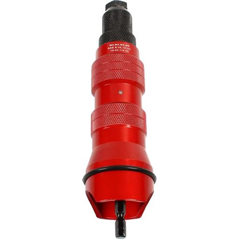 Adaptateur de rivet, compatibilité multi-matériaux, construction en acier de haute qualité, Rouge (1/2)