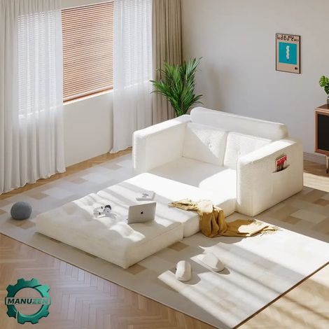 Manuzen - Canapé Lit Convertible Avec Oreillers Et Matelas Pour Salon (1/4)