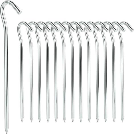 Piquets de Tente 18 cm, Clous Fixation Piquets Ancrage pour Sol Tente Tonnelle Jardin Camping Pêche (1/3)