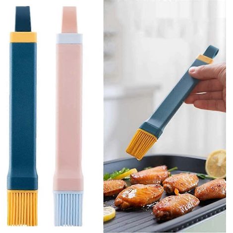 Set mit 2 Silikon-Ölpinseln, lebensmittelechte Silikon-Gebäckpinsel für die Küche.