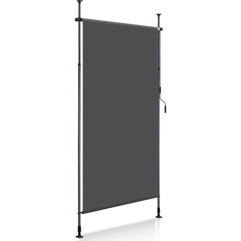 Randaco Tenda verticale avvolgibile da esterno Protection 120 x 270 cm anti-UV Tenda da esterno con barre telescopiche senza forature Antracite