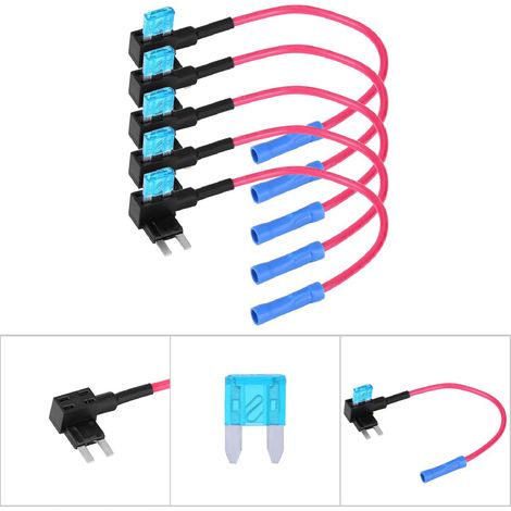 Set mit 5 Mini-ATM-Flachsicherungssockeladaptern für Kraftfahrzeuge, Kfz-Sicherungshalter (1/5)