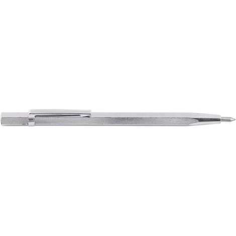 Penna per incisione con punta in carburo per vetro/ceramica/lamiera metallica, portatile e tascabile con clip e magnete, 1 pezzo (argento) (1/3)
