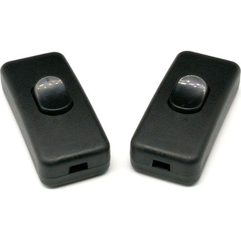 Lot de 3 interrupteurs de lampe avec cordon intermédiaire 250 V/2 A de remplacement pour lampadaire et lampe de table Interrupteur de lampe en ligne 2 lignes (noir) (1/3)