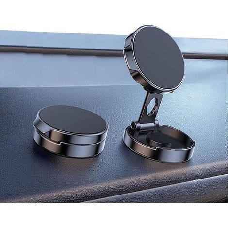 [NIEMALS VERWENDET] Magnetische Auto-Telefonhalterung, faltbar, multifunktional, 360 °, magnetische Telefonhalterung, kompatibel mit iPhone, Samsung, für alle Smartphones – Schwarz