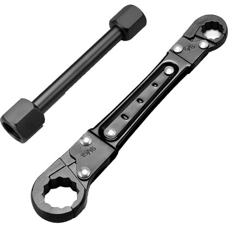 Jeu de clés à pipe multifonctions pour fixations de 15/16" et 5/8" avec papier abrasif de protection et clé à tube combinée (1/5)