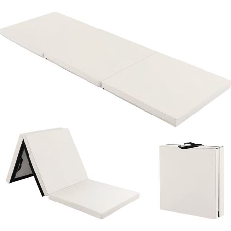 Faltbare, rutschfeste Gymnastikmatte, 180 x 60 x 5 cm, Grau-Beige