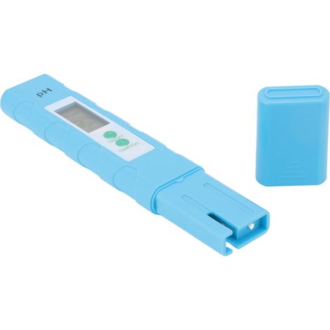 Hochpräzises, tragbares, hellblaues pH-Meter mit Temperaturanzeige für Aquarien und Schwimmbäder, digitaler pH- und Alkali-Teststift (1/5)