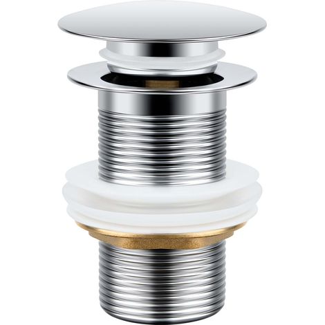Bonde de Lavabo sans Trop Plein, Pop Up Bonde Lavabo Universel, Bonde Lavabo Salle de Bain Clic Clac Universelle G 1 ¼, pour Cuisines, Bain, Lavabo (1/5)