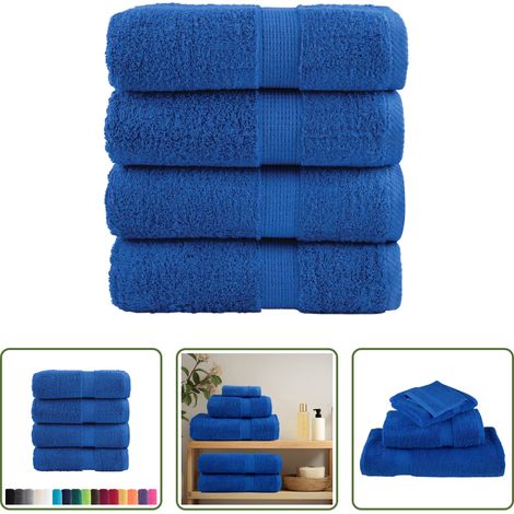 vidaXL Baumwolltuch -  Premium Gästetücher SOLUND 4 Stk. Blau 30x50 cm 600 g/m² (1/5)
