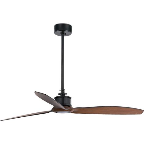 FARO Ventilador de techo sin luz de acero negro-marrón motor DC silencioso 6 velocidades función inversa para estancias 13–176 m² Just Fan (1/5)