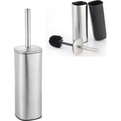 Portascopino WC in Metallo con Recipiente Interno in Plastica (1/2)