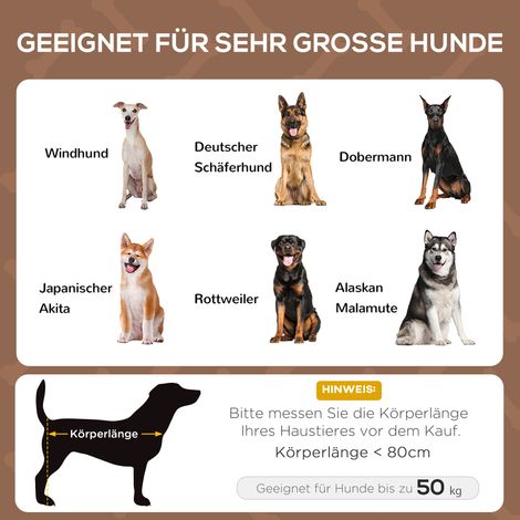 Lit surélevé pour chien avec toit, couchage animal extérieur, transat de camping avec auvent, tissu taffetas respirant couleur café, 122x92x108 cm (1/4)