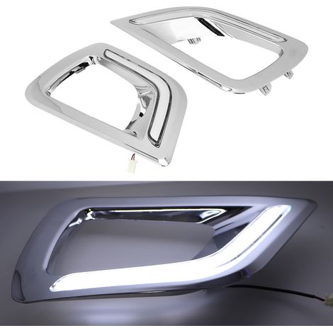 2 weiße/gelbe Tagfahrlichter mit Blinkern, kompatibel mit Nissan Navara NP300 (2015–2018), zweifarbig, LED, 2-teiliges Set (1/5)