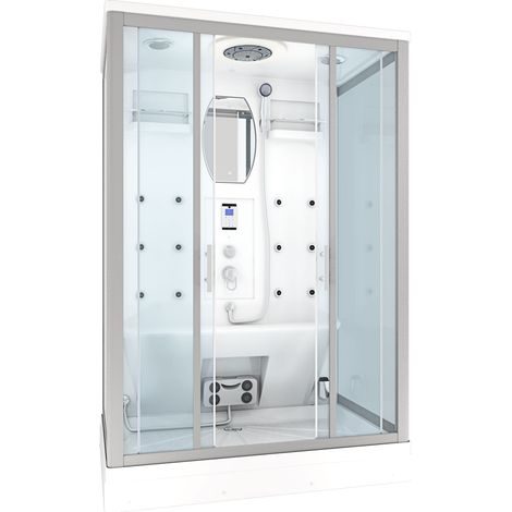 Dusche Duschkabine D27-EH-EA Duschtempel Sauna 140x90 cm OHNE 2K Scheiben Versiegelung (1/5)