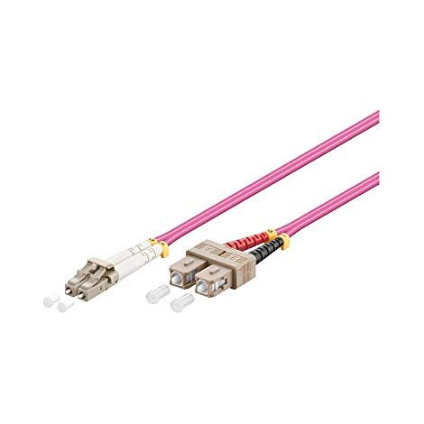 Cavo in fibra ottica, Multimode (OM4) Violett, fibra ottica (FOC), Spina LC (UPC) Spina SC (UPC), guaina senza alogeni (LSZH). Lunghezza del Cavo 5 m (1/2)
