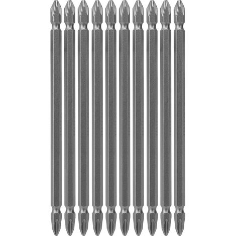 Lot de 10 Embouts Cruciformes Double Tête Aimantés 15cm – Forets Alliage Acier Chrome Vanadium (1/5)