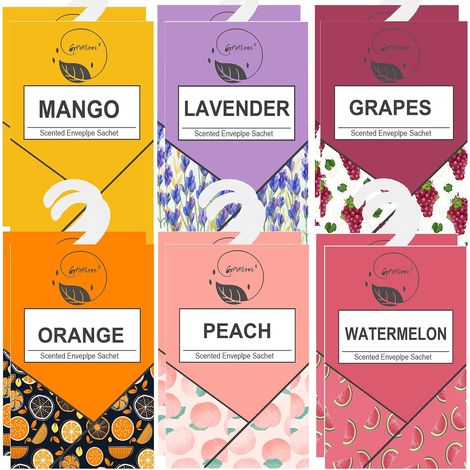 Pack of 12 Scented Wardrobe Bags, Scented Wardrobe Smells Good Home, Home Fragrance Home Scent, Deodorising Clothes Wardrobe Sachets, Lavender Closets Car Fragrance (12 Pieces) (1/5)