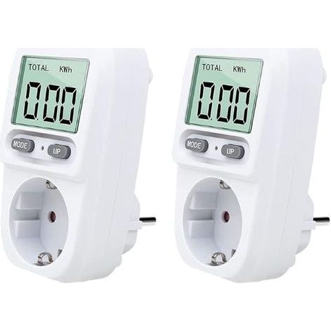 2 Wattmetro a spina, misuratore di potenza portatile intelligente con display LCD, protezione da sovraccarico, potenza massima 3680 W, per uso domestico (1/5)