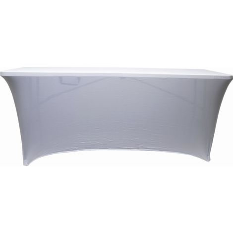 Werka Pro – Housse nappe pour table pliante 240cm – Protection élégante pour intérieur et extérieur – Compatible tables pliantes – Coloris blanc