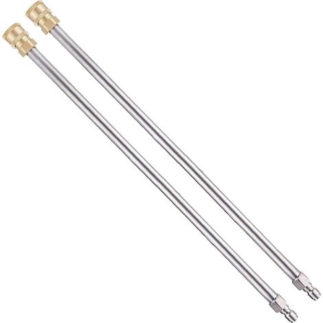 Rallonge de lance pour nettoyeur haute pression, 38 cm de rallonge pour nettoyeur haute pression, raccord rapide 1/4 pouce, 4000 PSI, 2 pièces (1/5)