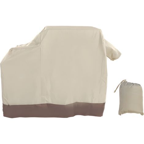 Couverture pour barbecue,Housse de gril 420D en tissu Oxford avec revêtement argenté, imperméable, anti-poussière, pour extérieur, beige(104 x 68,5 x 124 cm) (1/5)