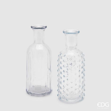 EDG Enzo De Gasperi Vaso Bottiglia H 19 Cm D 7 Cm 2 Ass. Natural Trasparente 1 Pz