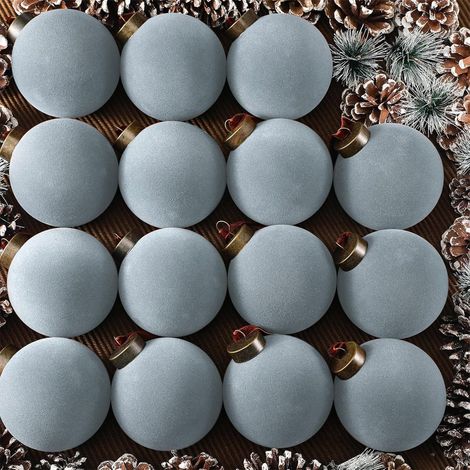 Boules De Noël Velours - 15 Pièces - 8 Cm - Flocage Doux - Ornement Accrochable Pour Arbre De Noël Et Décoration Festive (1/5)