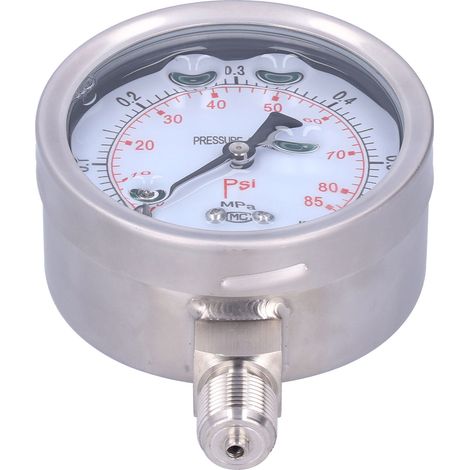 Manomètre industriel en acier inoxydable, résistant aux chocs, 0-0,6 MPa, M20x1,5, Y-100BFZ (1/5)