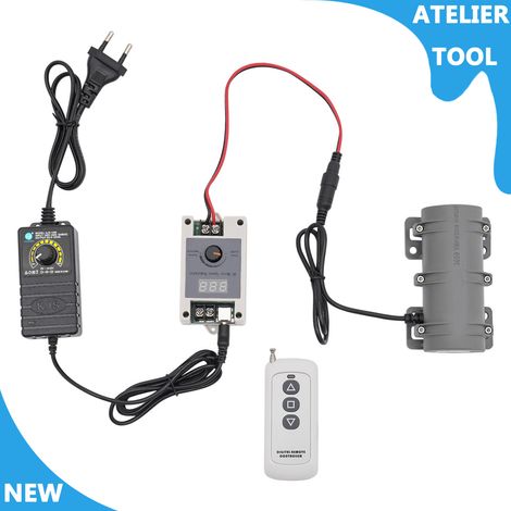 ATELIER 8W DC 12V moteur de vibration 0-3800RPM avec adaptateur d'alimentation et unité de télécommande (1/5)