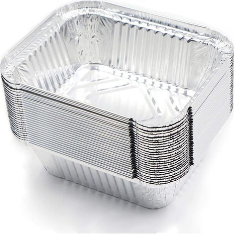 125 Pièces barquettes en aluminium rectangulaire Grillschalen bac égouttoir (1/5)