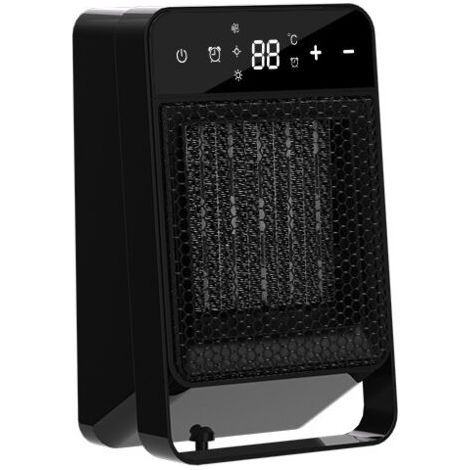 Chauffage Électrique Portable Bureau Maison, Écran Tactile Numérique 1500W avec Télécommande, Chauffage Rapide pour Surface 21-30㎡, Contrôle Intelligent Température, Protection Anti-Renversement, Noir (1/5)
