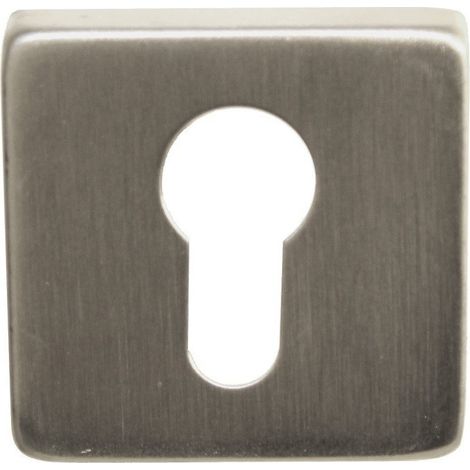 Paire de Rosaces Carrées "KLOSE besser" - Trou pour Cylindre - Inox 304 -