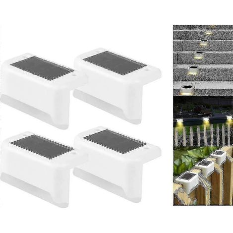 Lampes solaires LED Xinxu pour terrasse, escaliers et clôtures extérieures (4 pièces, blanc) (1/5)