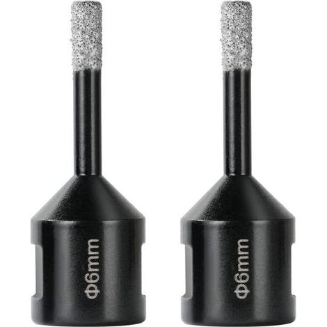 Forets Diamant, 2Pièces 6mm Meche a Carrelage avec Filetage M14, Cloche Carrelage pour Carrelage en Porcelaine, Grès, Céramique, Marbre, Granit, Convient aux Meuleuses d'Angle (1/5)