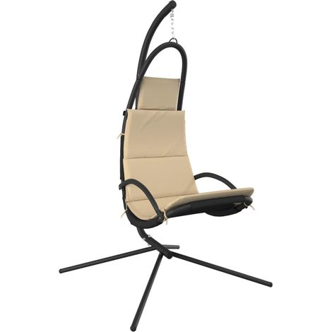 Chaise balançoire de jardin,Chaise d'extérieur et coussin crème tissu Oxford/acier CFW8740820 (1/5)
