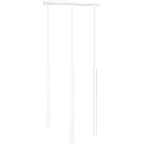 Lampada a Sospensione Selter, Acciaio verniciato a polvere, Bianco, 45x120x6 cm (1/5)