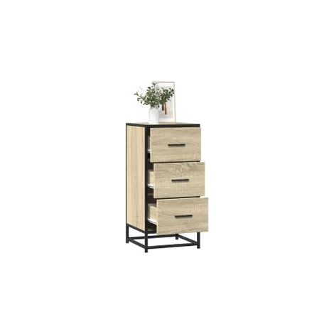 Buffet chêne sonoma 35,5x35x76 bois d'ingénierie et métal (1/4)