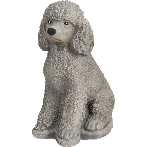 Élégante figurine d'accouplement en béton de caniche blanc (1/5)